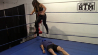 Mixed Wrestling: 2 on 1 Allie Parker & Jennifer Thomas vs Male Victim