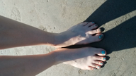 Barefoot Squishing and Stomping in the Wet Sand